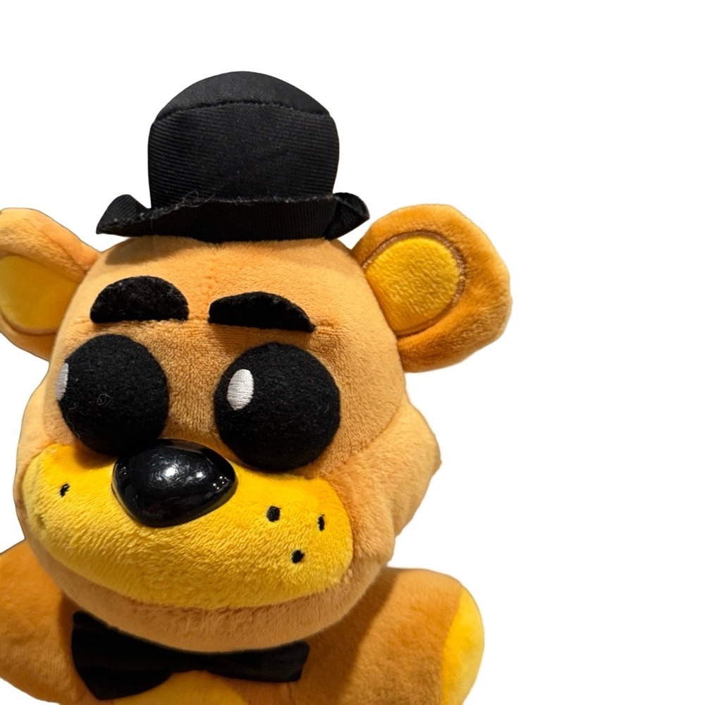 Five Nights at Freddys Golden Freddy Plush 10 inch Gold Bear Black Hat Bow Tie - Picture 3 of 7
